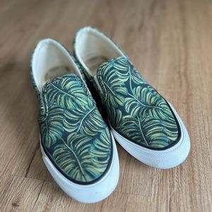 Keds Shoes x Rifle Paper Co. Palm Print Slip On Canvas Shoes Womens Size 7